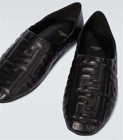 fendi ff-embossed leather slippers|Fendi Slippers for Men .